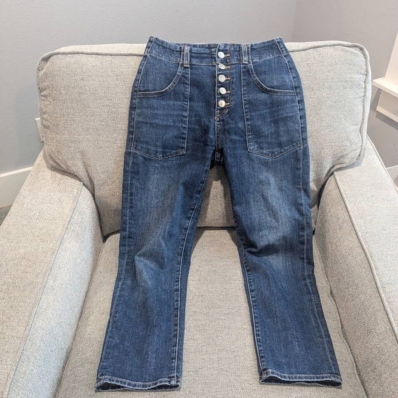 Veronica Beard Arya Cargo Straight Cropped Jeans - Picture 2 of 6